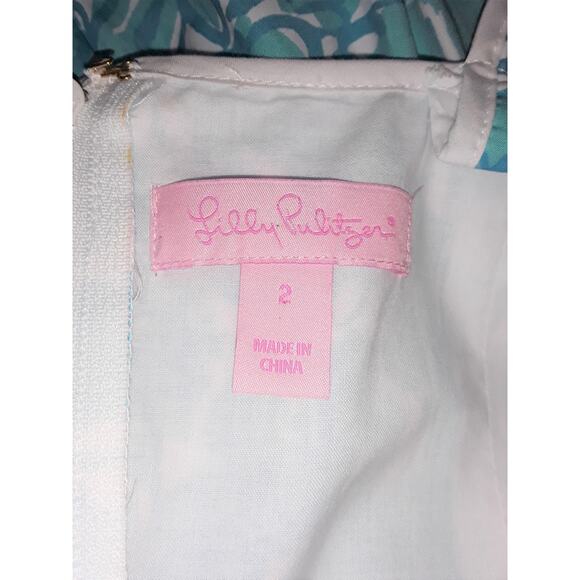 Lilly Pulitzer Sz 2 SHE'S A FOX - BECKY Shorely Blue Dress - Picture 3 of 7